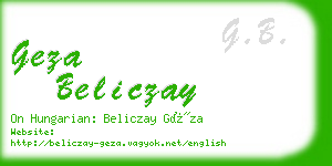 geza beliczay business card